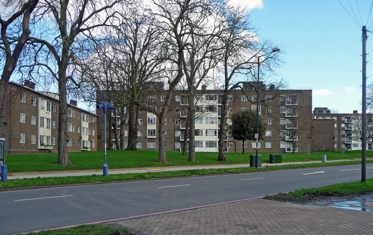The Clapham Park estate off Plummer Road, where Metropolitan Thames Valley and Countryside are rebuilding across two decades